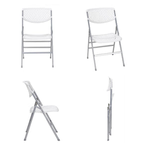 Ultra Comfort Commercial XL Plastic Folding Chair - White - 4-Pack