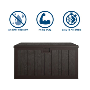 150 Gallon Outdoor Storage Box - Dark Brown