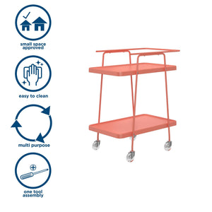 2 Tier Serving Cart - Coral - 1-Pack