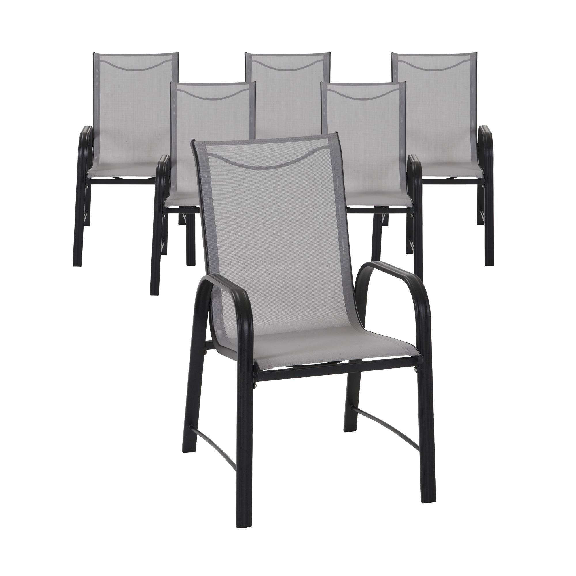 Paloma Steel Patio Dining Chairs - Gray