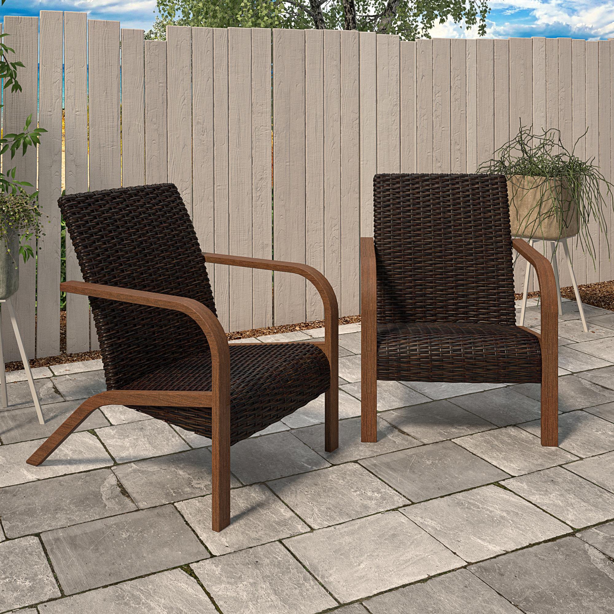 SmartWick Patio Lounge Chairs - Dark Brown
