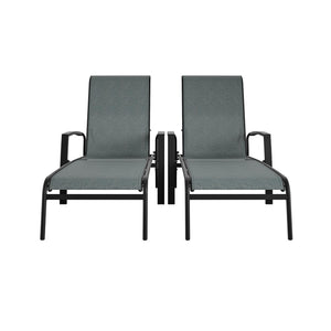 Adjustable Aluminum Chaise Lounge Chair - Black - N/A