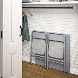 Ensemble de salle à manger pliant 5 pièces en tissu COSCO et table de jeu de cartes en vinyle de 86 cm, gris