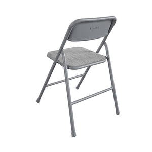 Ensemble de salle à manger pliant 5 pièces en tissu COSCO et table de jeu de cartes en vinyle de 86 cm, gris