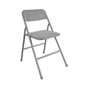 Ensemble de salle à manger pliant 5 pièces en tissu COSCO et table de jeu de cartes en vinyle de 86 cm, gris