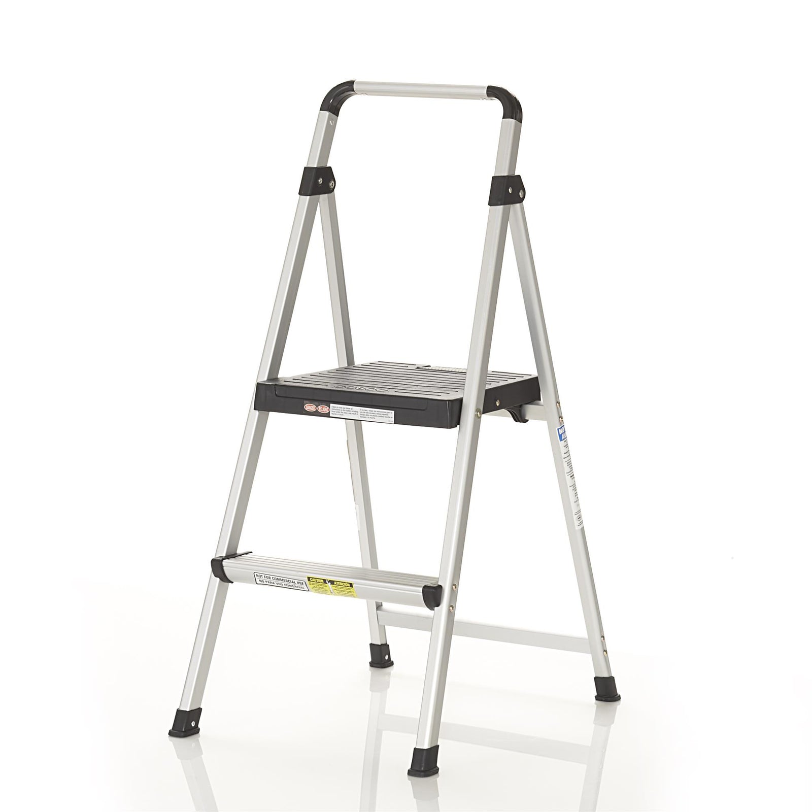 Two-Step Folding Step Stool - Aluminum/Black