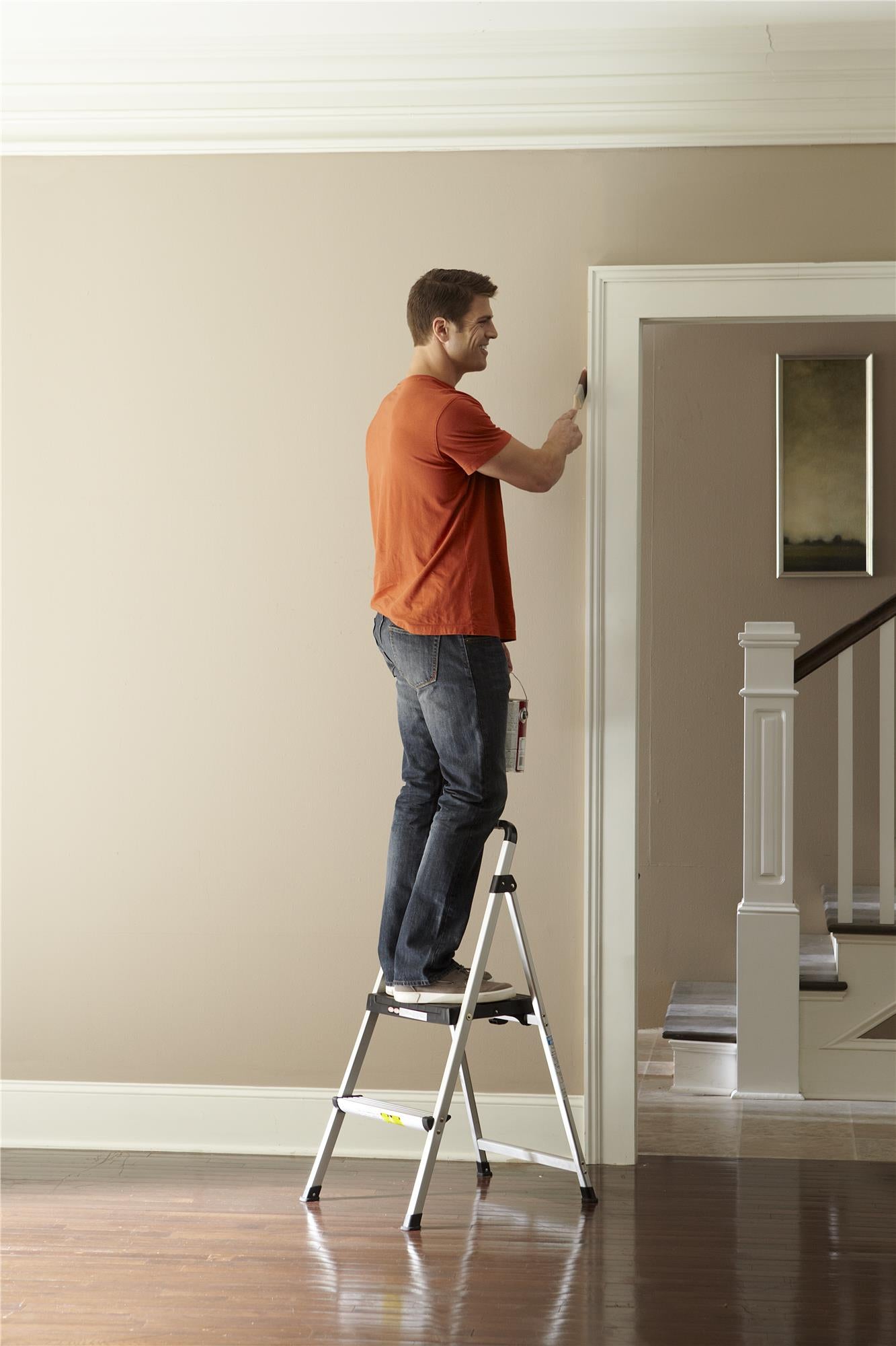 Two-Step Folding Step Stool - Aluminum/Black