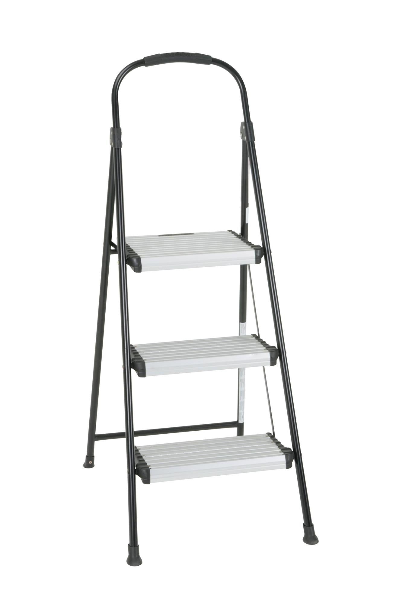 Three Step Folding Step Stool - Black - 1-Pack