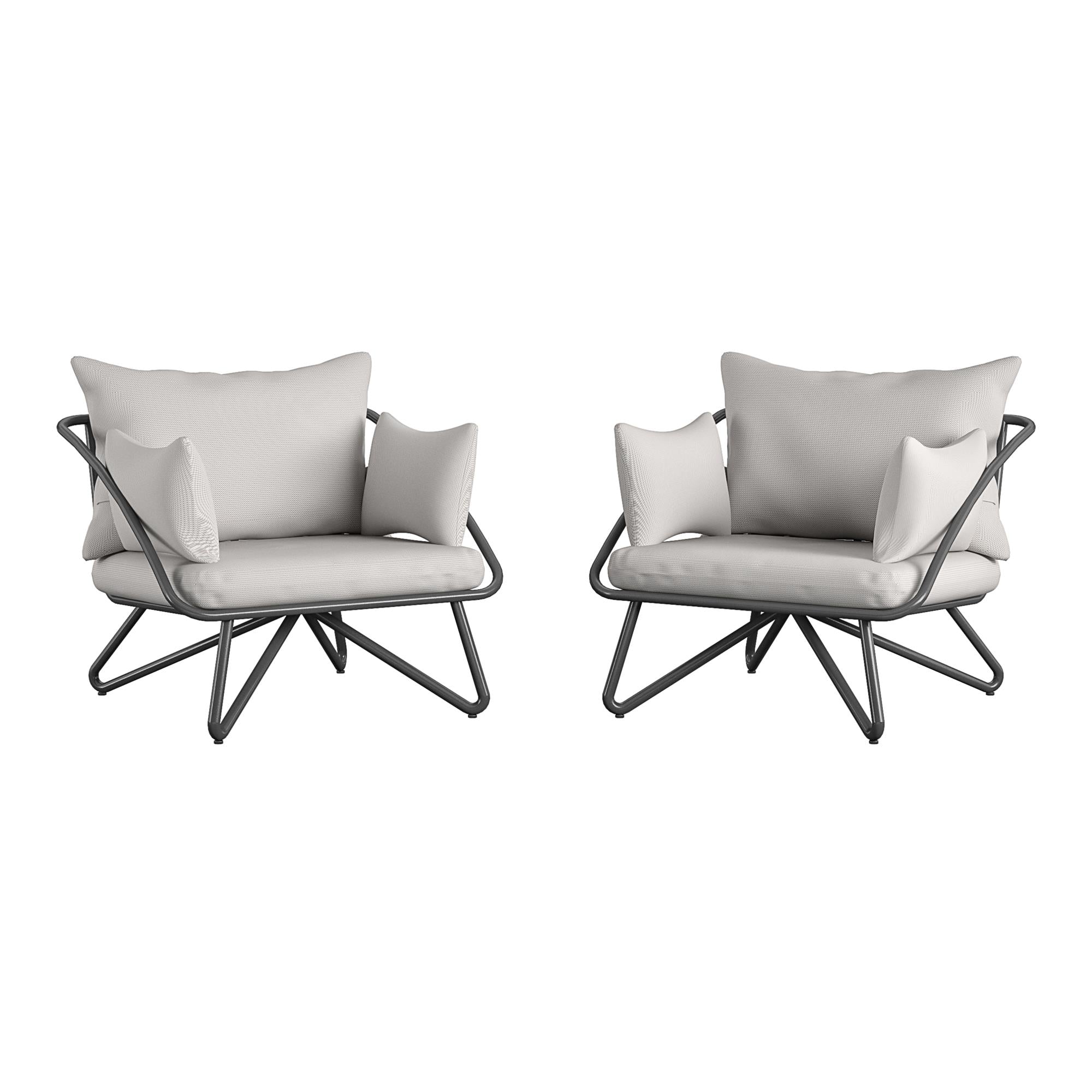 Novogratz Teddi Outdoor Lounge Chairs - White