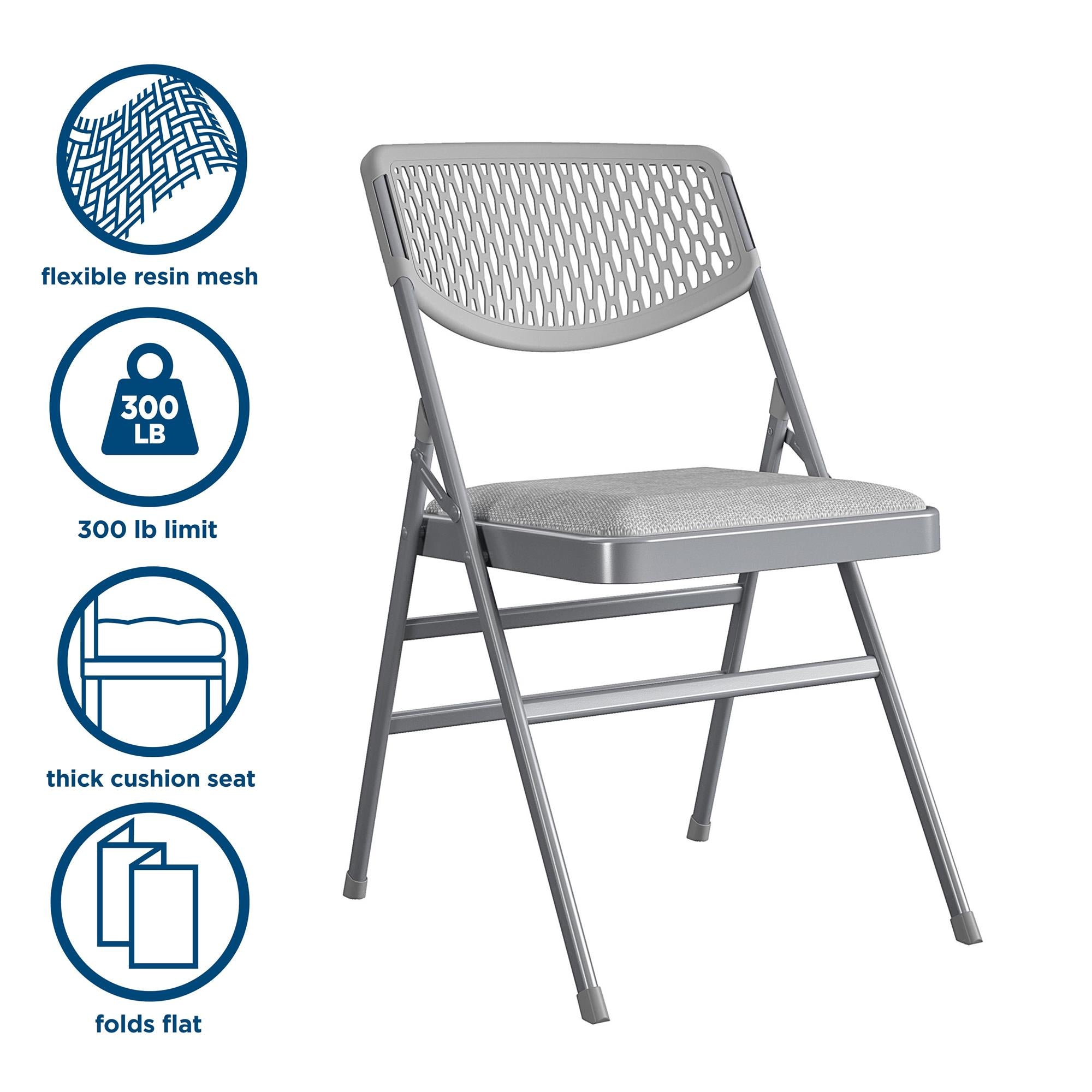 Ultra Comfort Commercial XL Fabric Padded Folding Chair - Cosco
