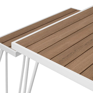 Novogratz Paulette 5' Table and Bench Set - White
