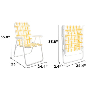 Novogratz Priscilla Folding Chairs, 2-pack - Yellow - 2-Pack