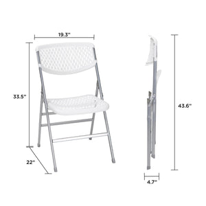 Ultra Comfort Commercial XL Plastic Folding Chair - White - 2-Pack