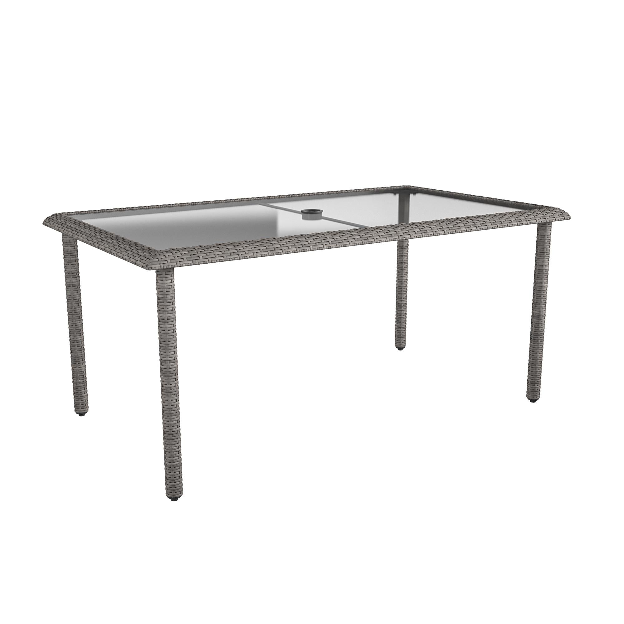 Lakewood Ranch Steel and Wicker 64" Dining Table - Gray