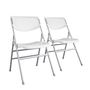 Ultra Comfort Commercial XL Plastic Folding Chair - White - 2-Pack