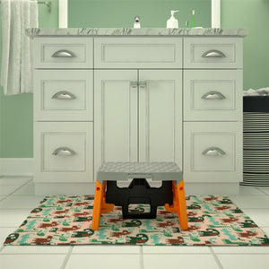 One-Step Molded Folding Step Stool - Orange