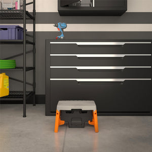 One-Step Molded Folding Step Stool - Orange
