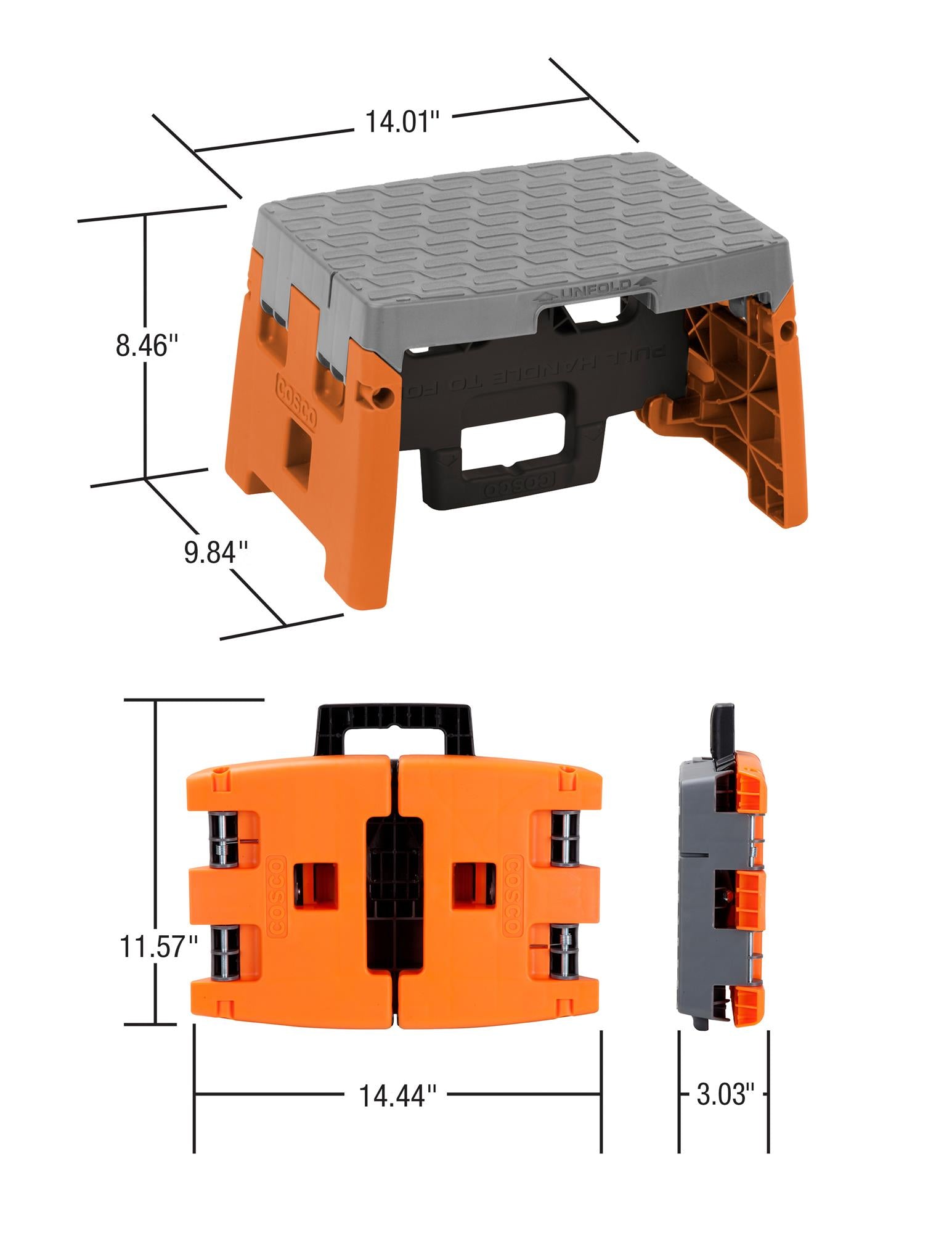 One-Step Molded Folding Step Stool - Cosco
