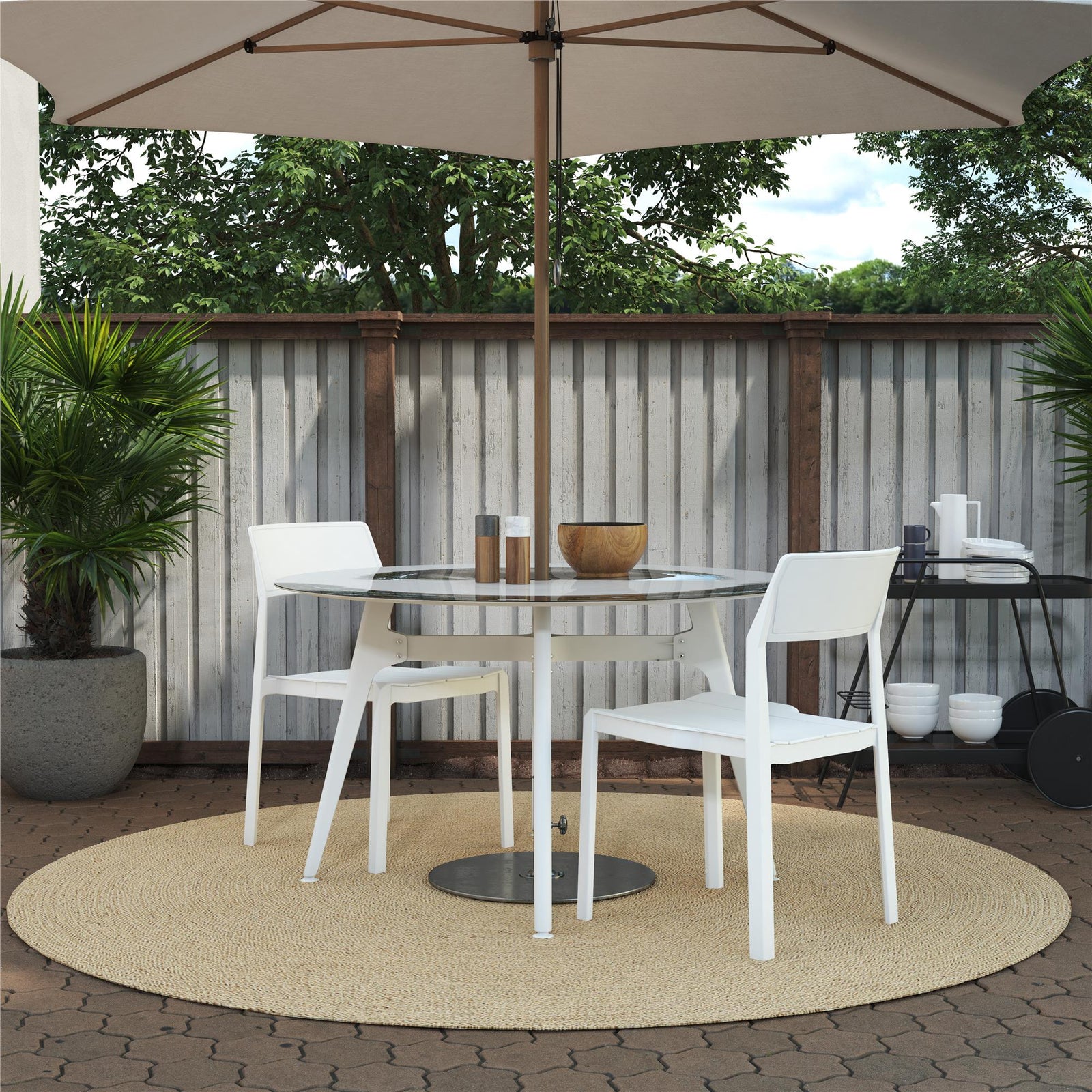 Novogratz Chandler Stacking Dining Chairs - White - 2-Pack