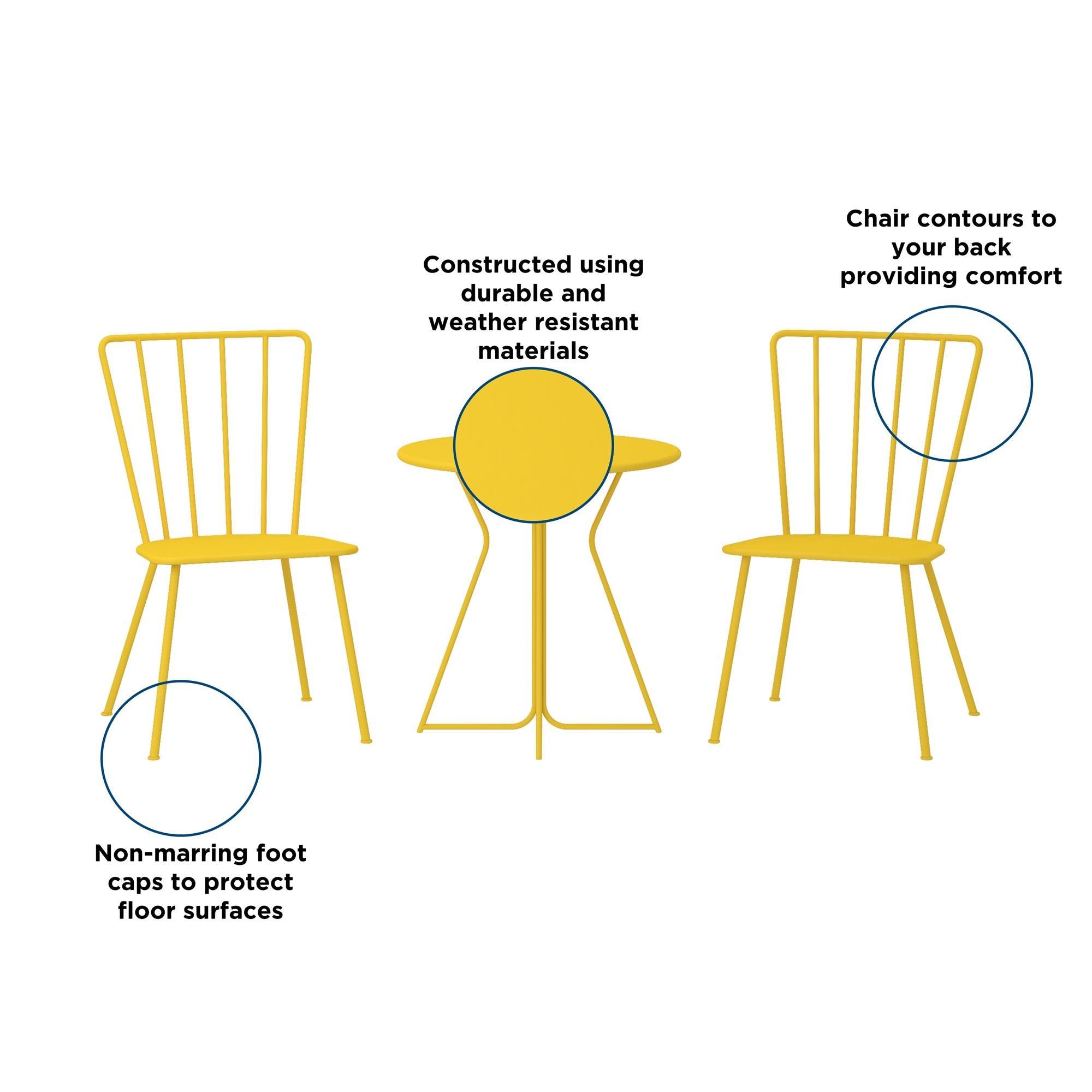 Novogratz Heidi 3 Piece Bistro Set - Cosco