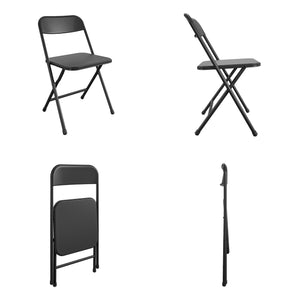 COSCO 5-Piece Solid Resin Centerfold Table & Chair Dining Set, Black - Black - 5 Piece