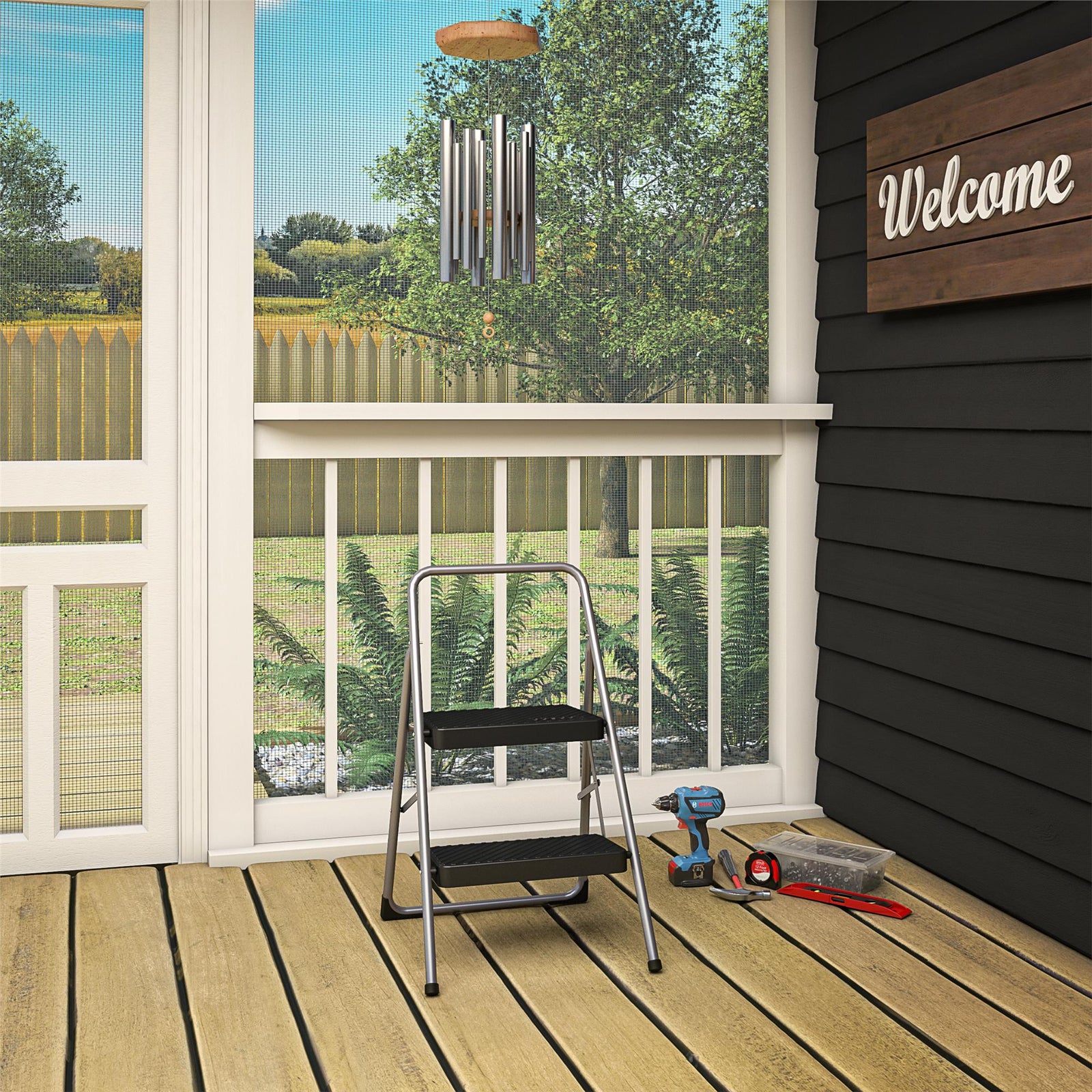 Two-Step Household Folding Step Stool - Graphite Grey - 2 Step