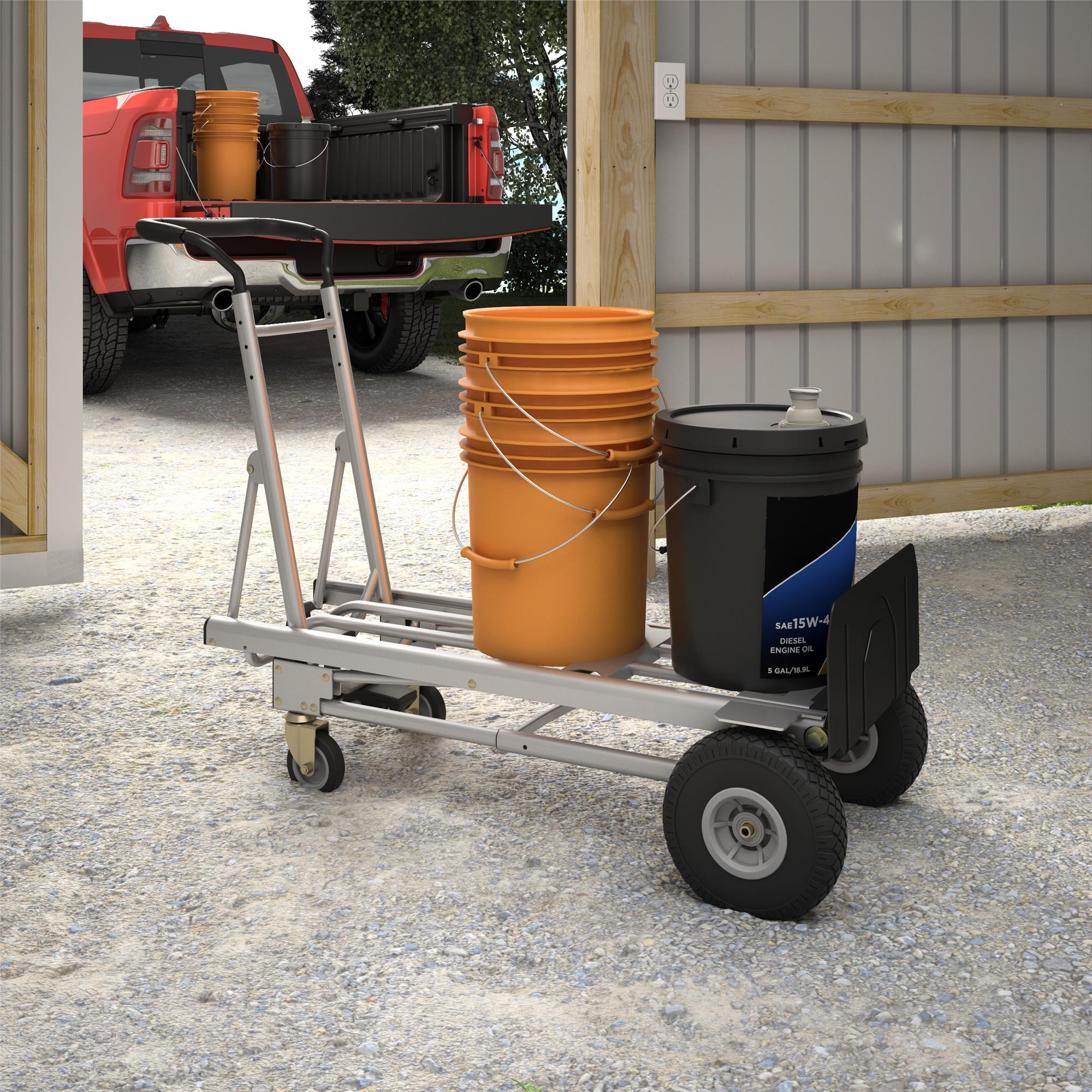 COSCO All-in-1, Tool Free, 4 Position Hand Truck and Dolly, Flat