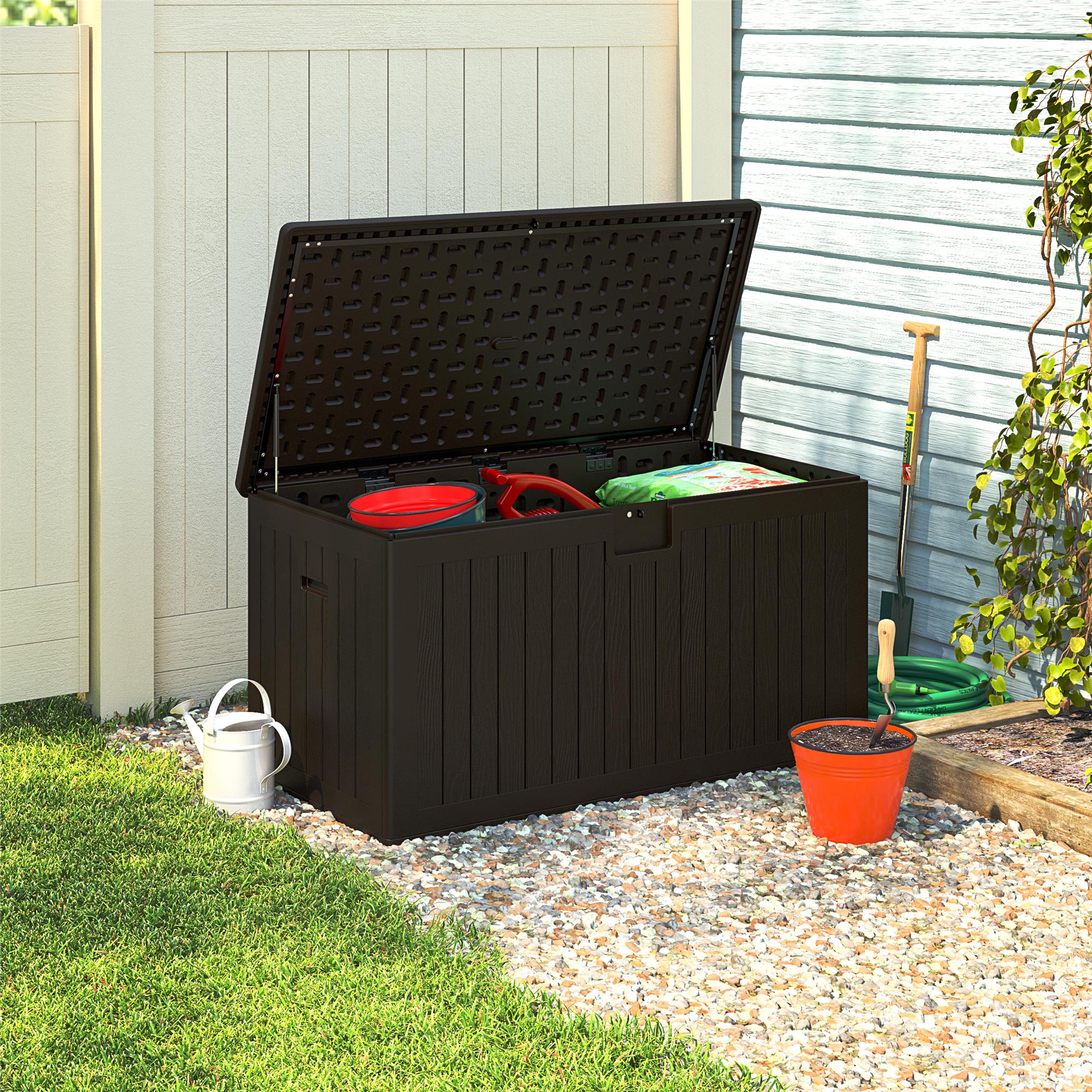 コリンシアン・プロスターズ【パオロ・ロッシ＊イタリア/ホーム】ボックス 75 Gal. Black Resin Deck Box with Wheels Pool Storage Box for