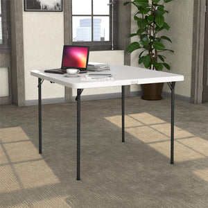 COSCO XL 36" Fold-in-Half Card Table w/ Handle, White, Indoor & Outdoor - White