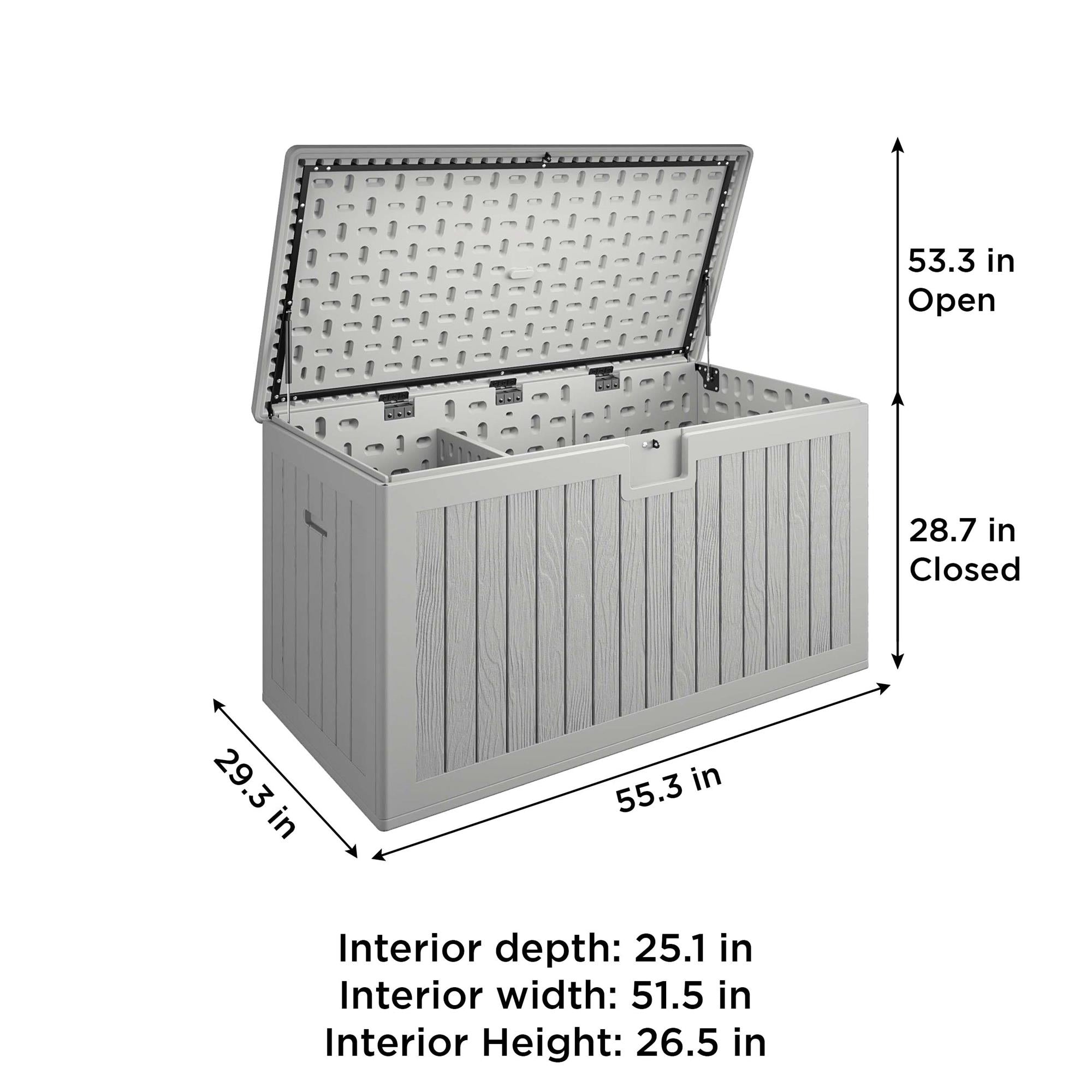 150 Gallon Blow Mold Outdoor Storage Box with Wood Grain - Cosco