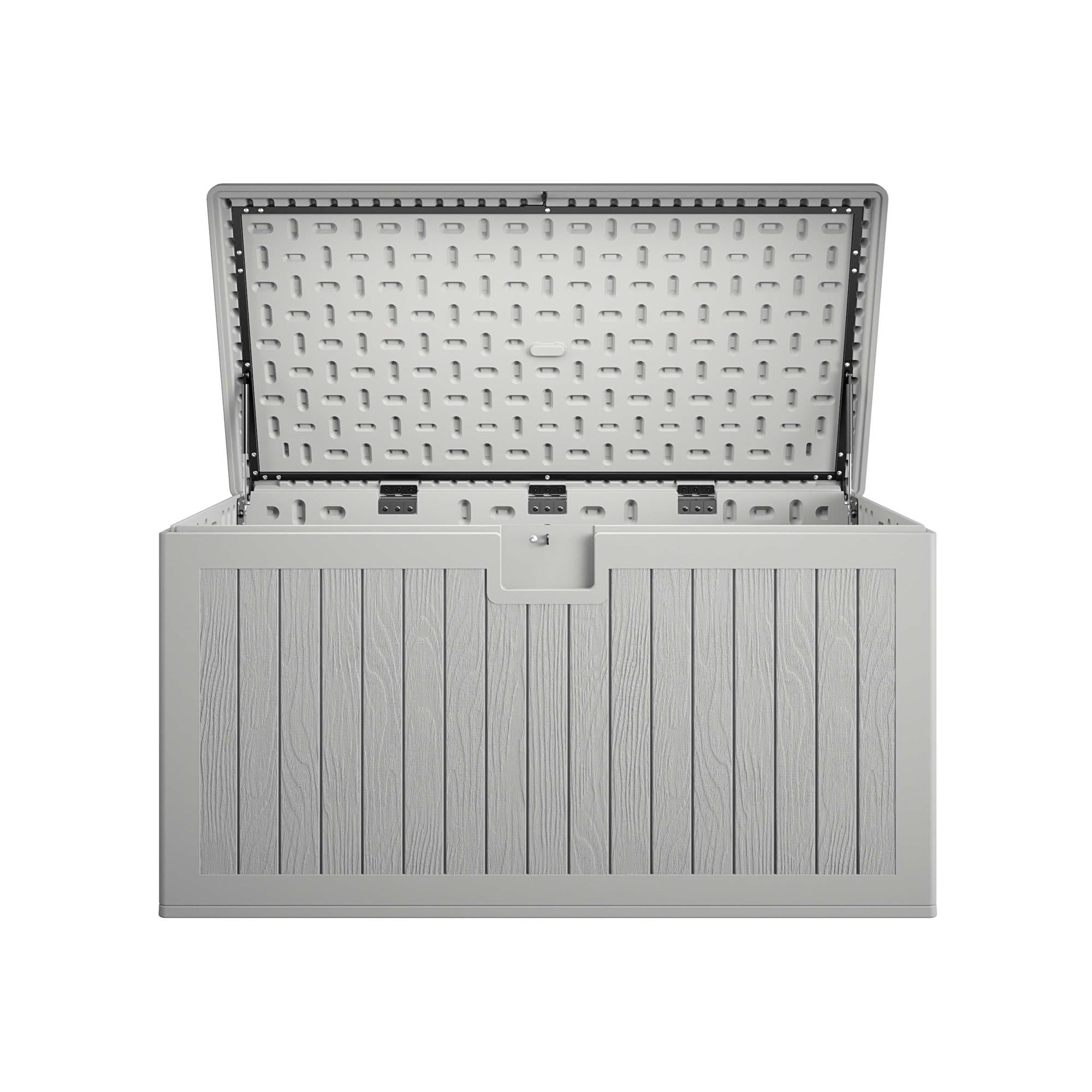 150 Gallon Blow Mold Outdoor Storage Box with Wood Grain - Cosco