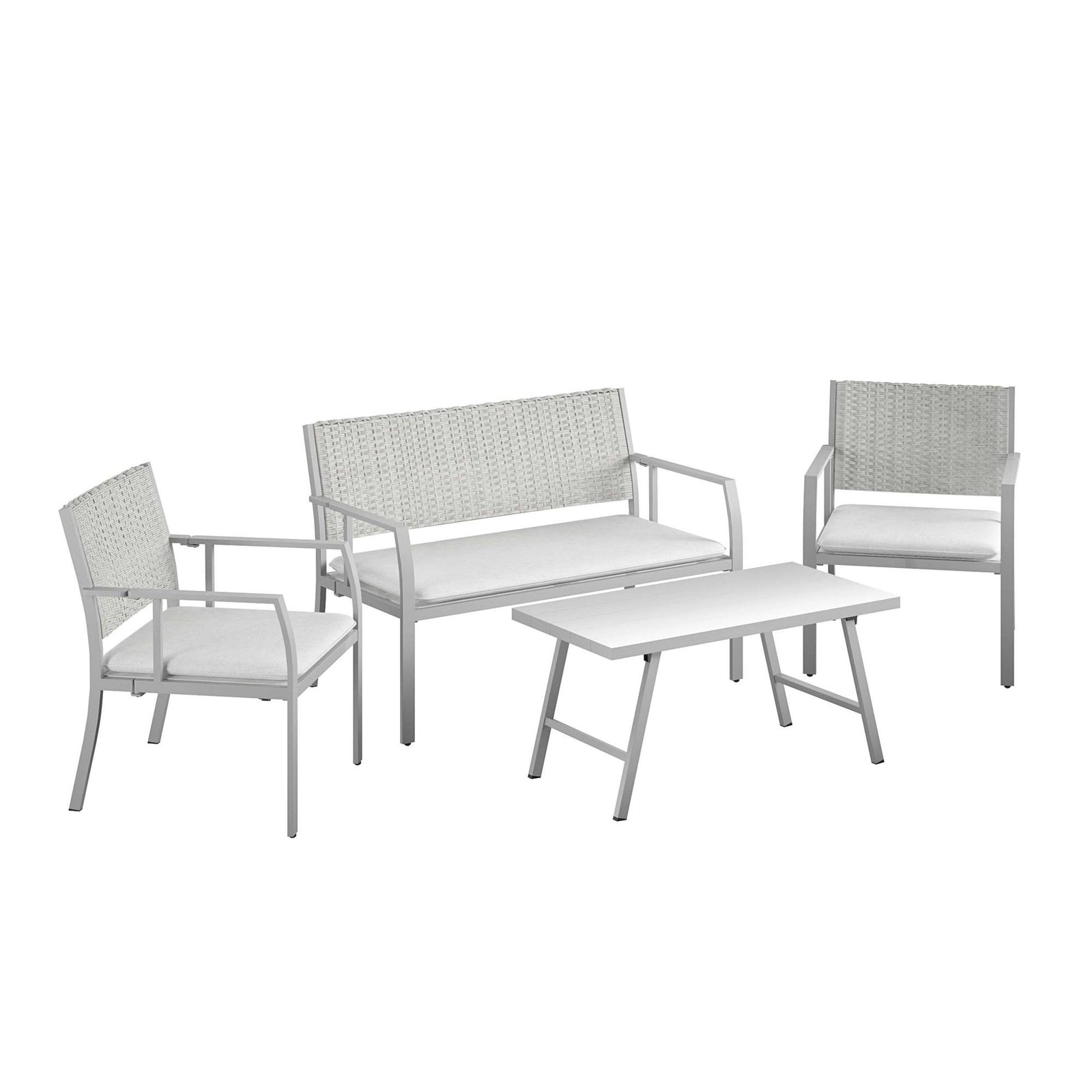 COSCO 4-Piece Folding Conversation Set - Light Gray