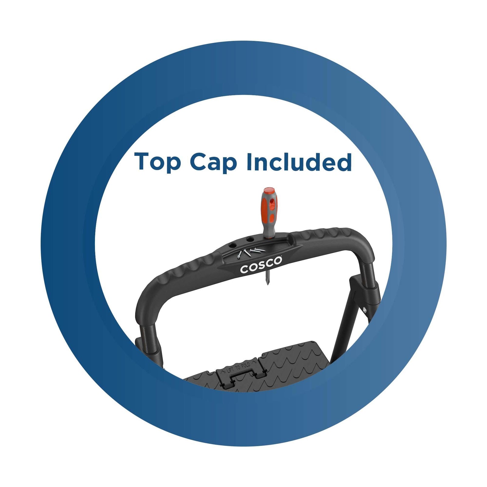 COSCO 3-Step Ladder, Folding Step Stool with Top Cap, Anti-Slip Steps, 250 lbs. Capacity - Black