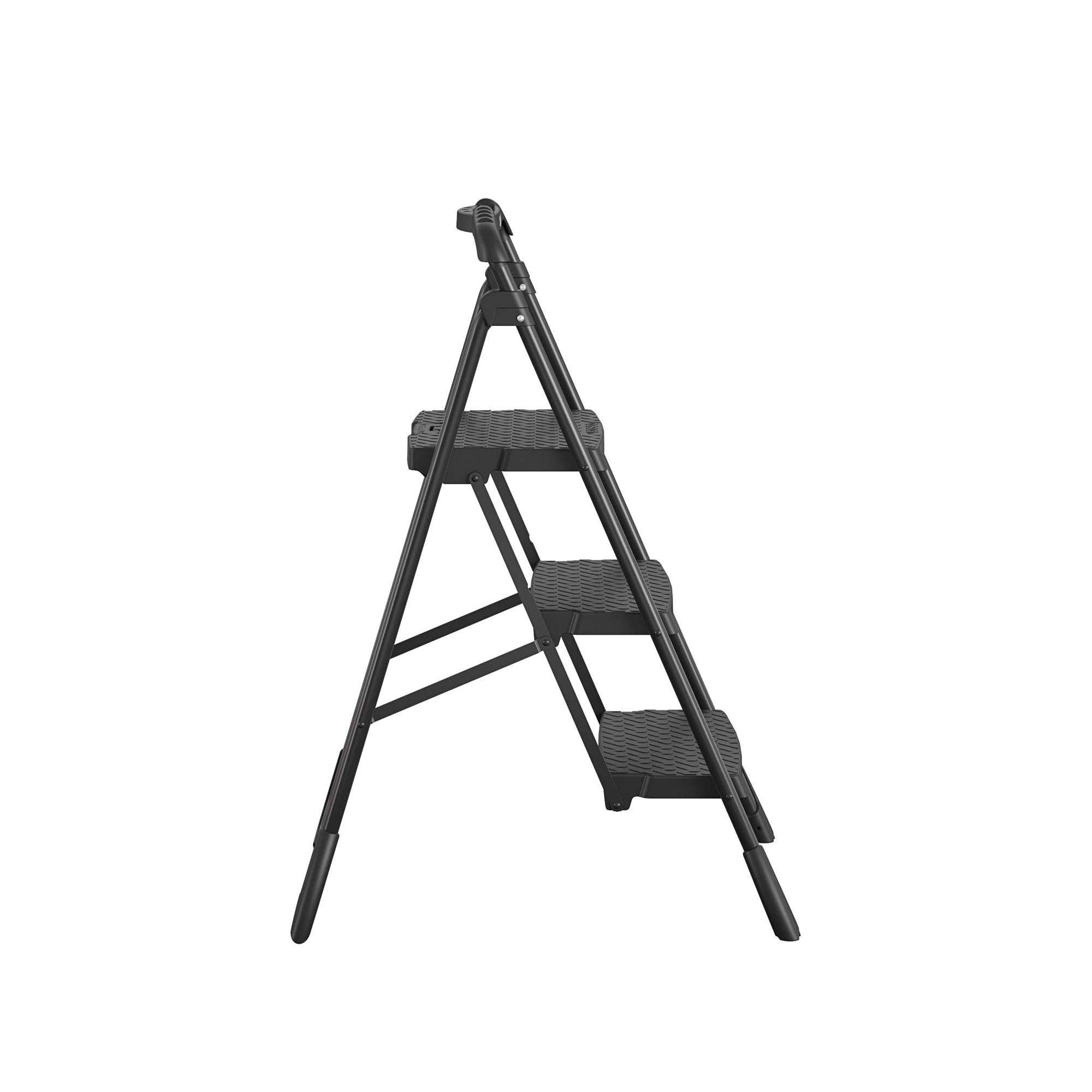 COSCO 3-Step Ladder, Folding Step Stool with Top Cap, Anti-Slip Steps ...