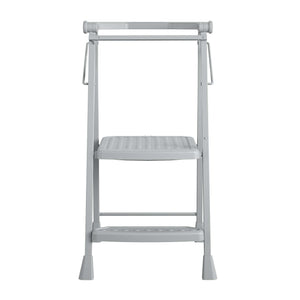 COSCO 2-Step Kitchen Stepper™ Folding Step Stool, Premium Safety Series, Ages 4+, Gray - Gray