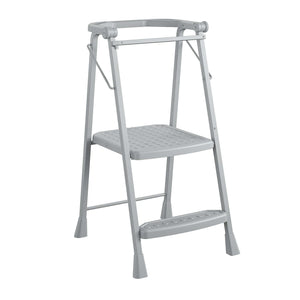 COSCO 2-Step Kitchen Stepper™ Folding Step Stool, Premium Safety Series, Ages 4+, Gray - Gray