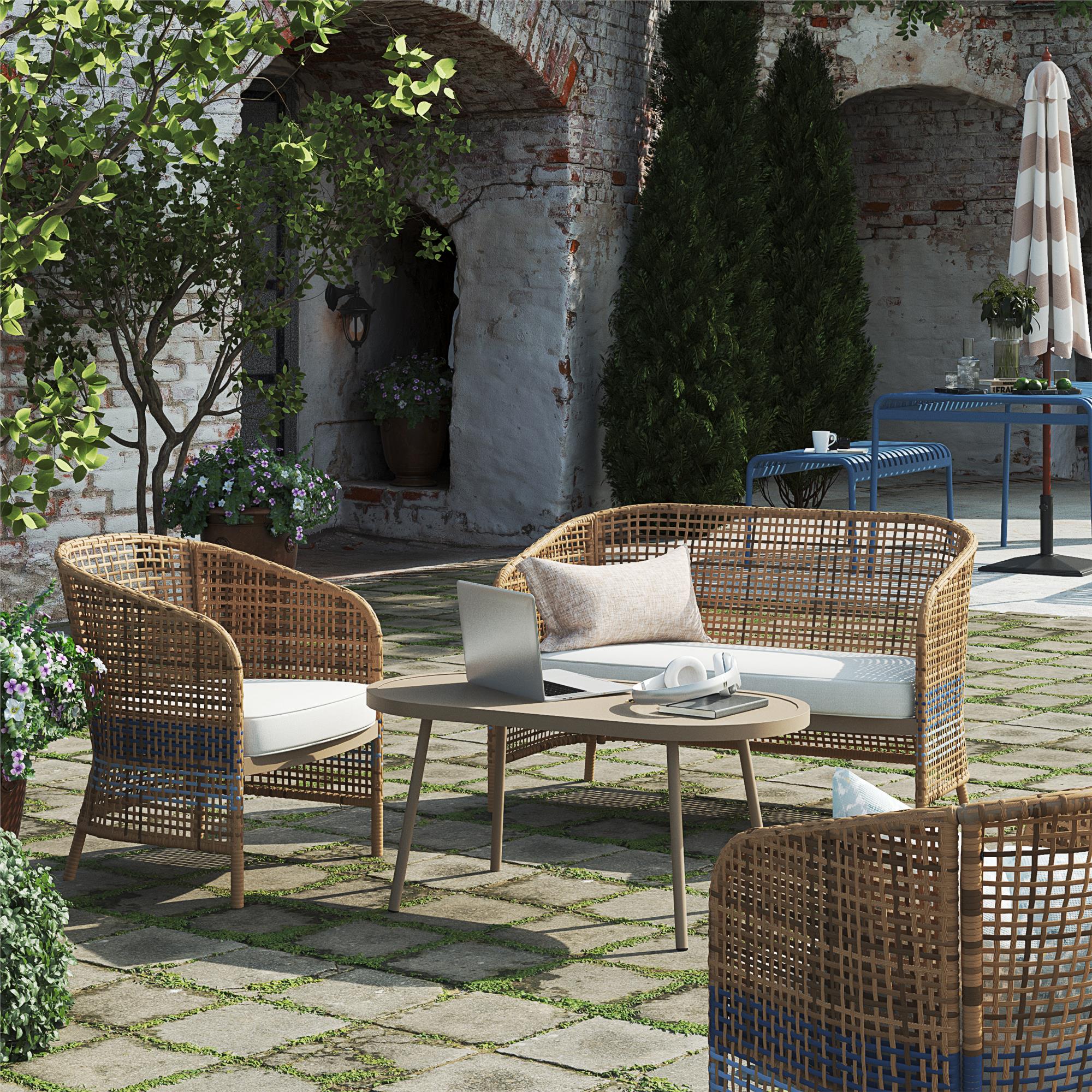Ava 4-Piece Wicker Conversation Set by The Novogratz - Cosco