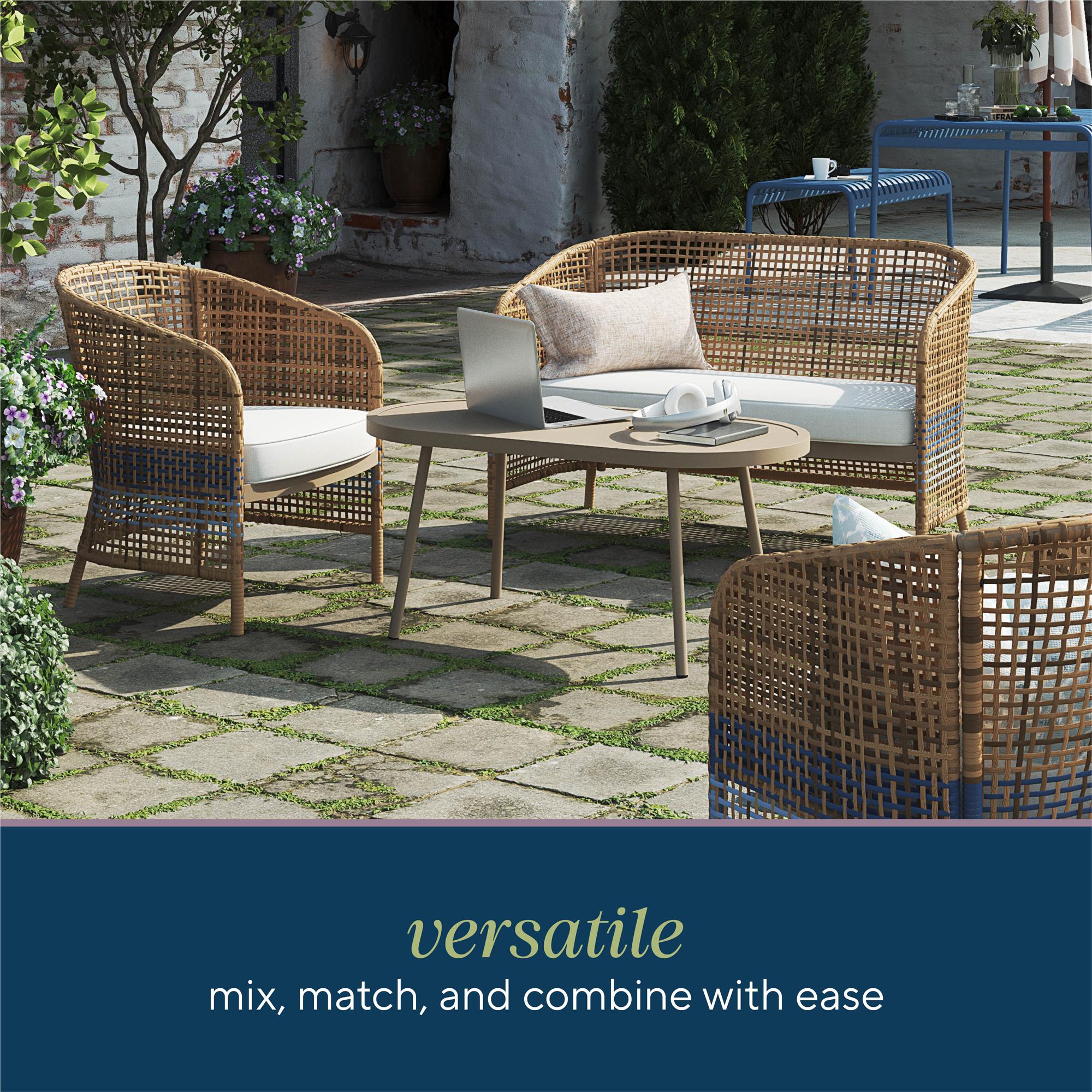 Ava 4-Piece Wicker Conversation Set by The Novogratz - Cosco