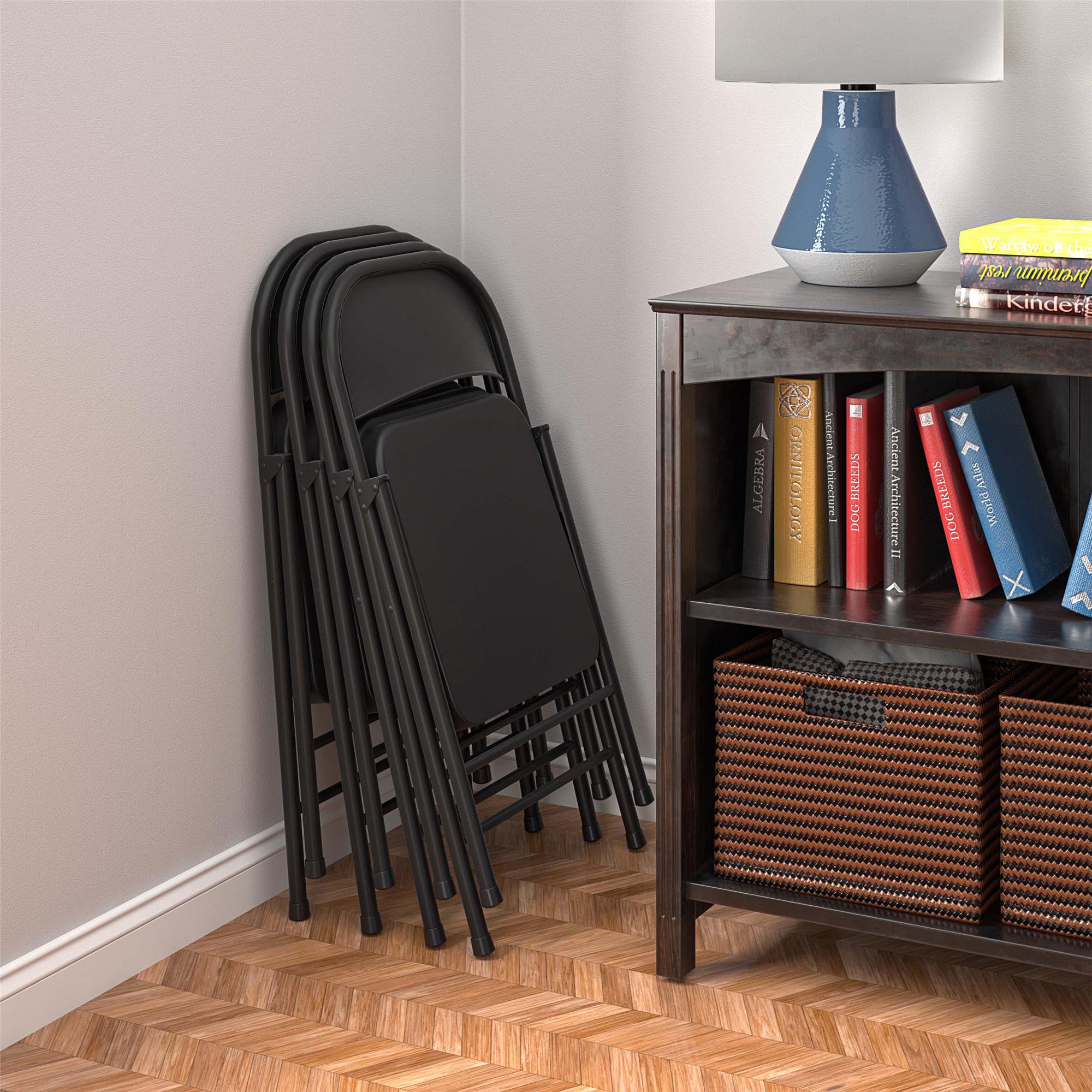 All Steel Smartfold Folding Chair, 10 Pack, Black - Cosco