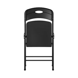 COSCO Folding Chairs, Solid Resin & Steel Frame, Indoor/Outdoor Use, Black, 4-Pack - N/A