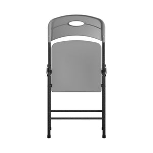 COSCO Folding Chairs, Solid Resin & Steel Frame, Indoor/Outdoor Use, Dark Gray, 4-Pack - N/A