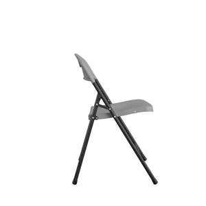 COSCO Folding Chairs, Solid Resin & Steel Frame, Indoor/Outdoor Use, Dark Gray, 4-Pack - N/A