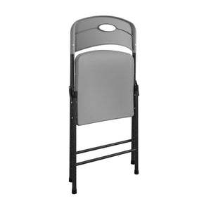 COSCO Folding Chairs, Solid Resin & Steel Frame, Indoor/Outdoor Use, Dark Gray, 4-Pack - N/A