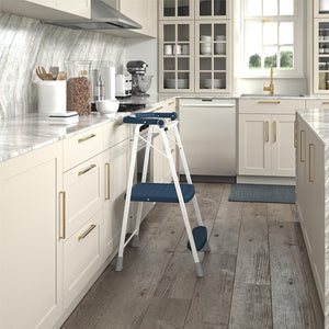 COSCO 2-Step Kitchen Stepper™ Folding Step Stool, Premium Safety Series, Ages 4+, Navy - Navy