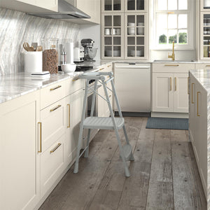 COSCO 2-Step Kitchen Stepper™ Folding Step Stool, Premium Safety Series, Ages 4+, Gray - Gray