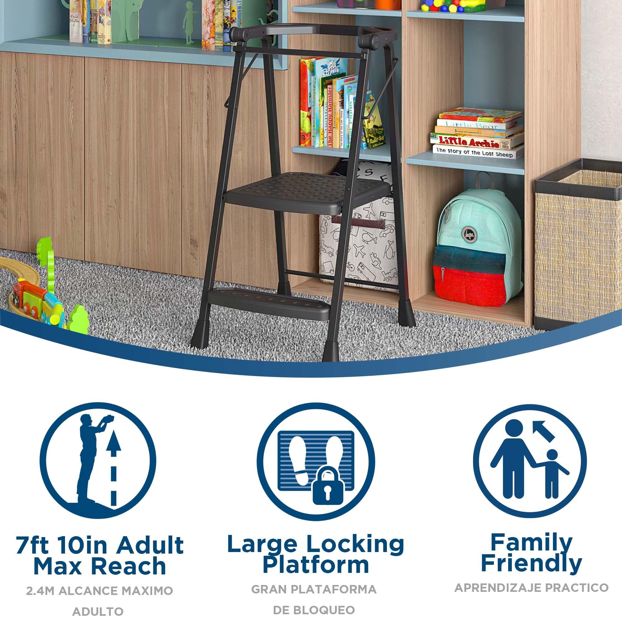 COSCO 2-Step Kitchen Stepper™ Folding Step Stool, Premium Safety