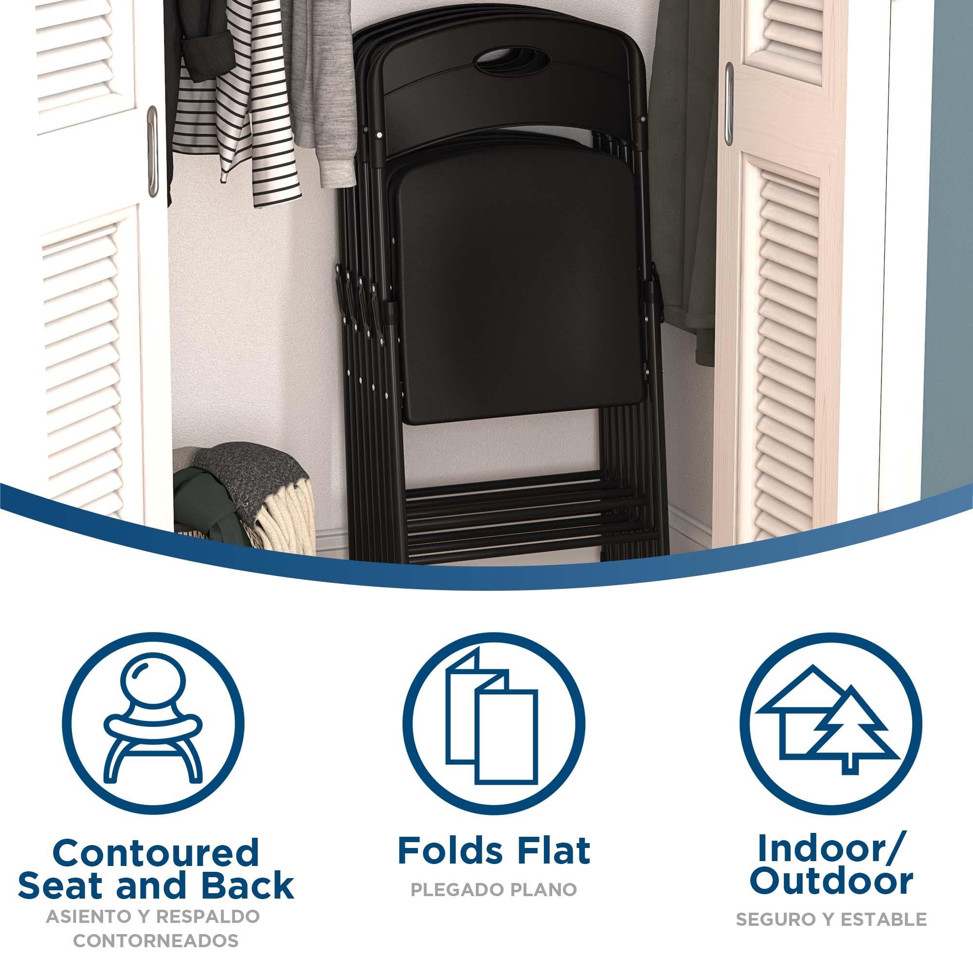 COSCO Folding Chairs, Solid Resin & Steel Frame, Indoor/Outdoor