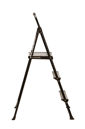 COSCO 3-Step Folding Step Stool with Rubber Hand Grip - Black