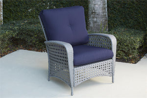 Lakewood Ranch Steel Woven Wicker Lounge Chairs - Gray