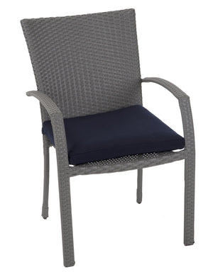 7 Piece Lakewood Ranch Steel and Wicker Patio Dining Set - Blue - N/A